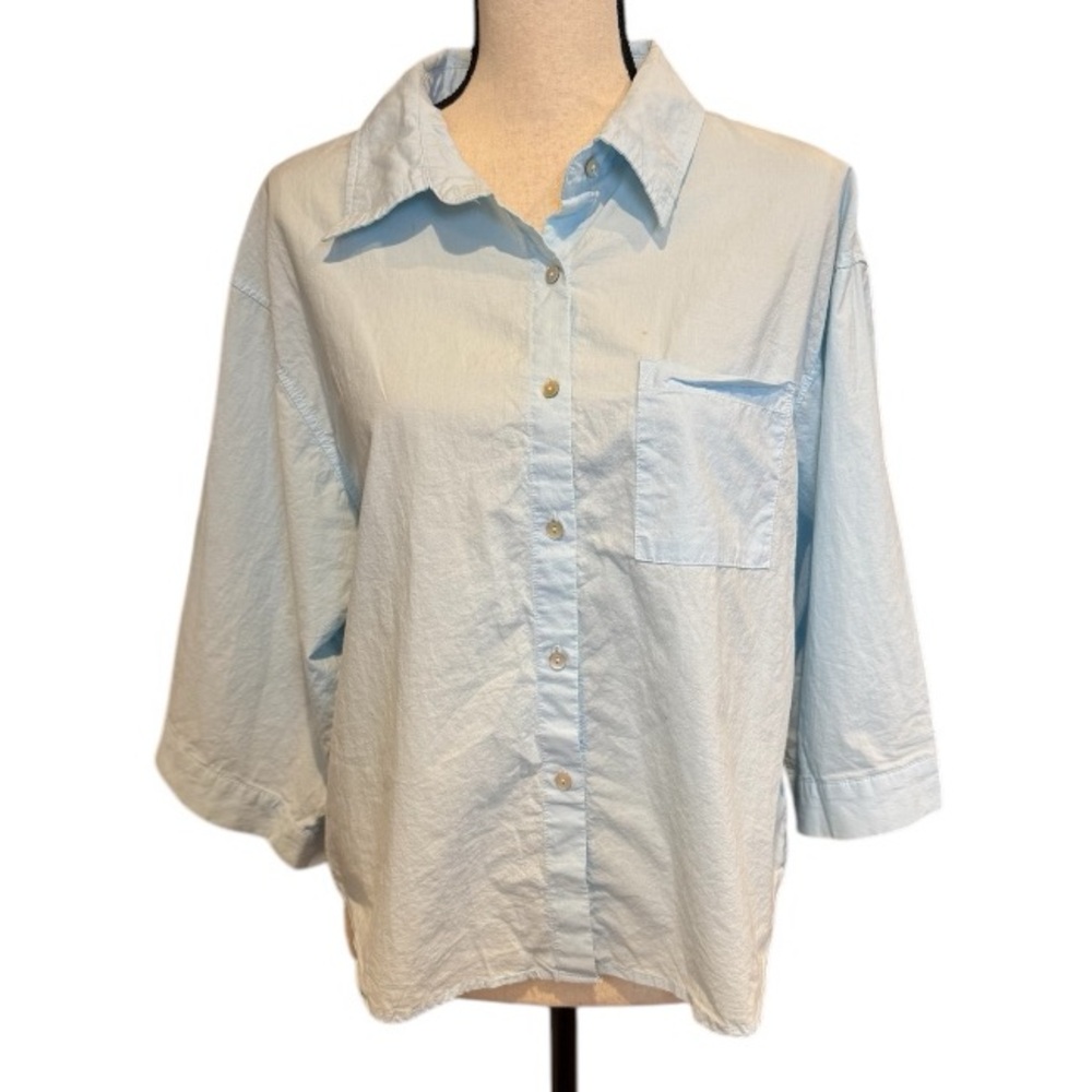 Araminta James Blue Button Down Top